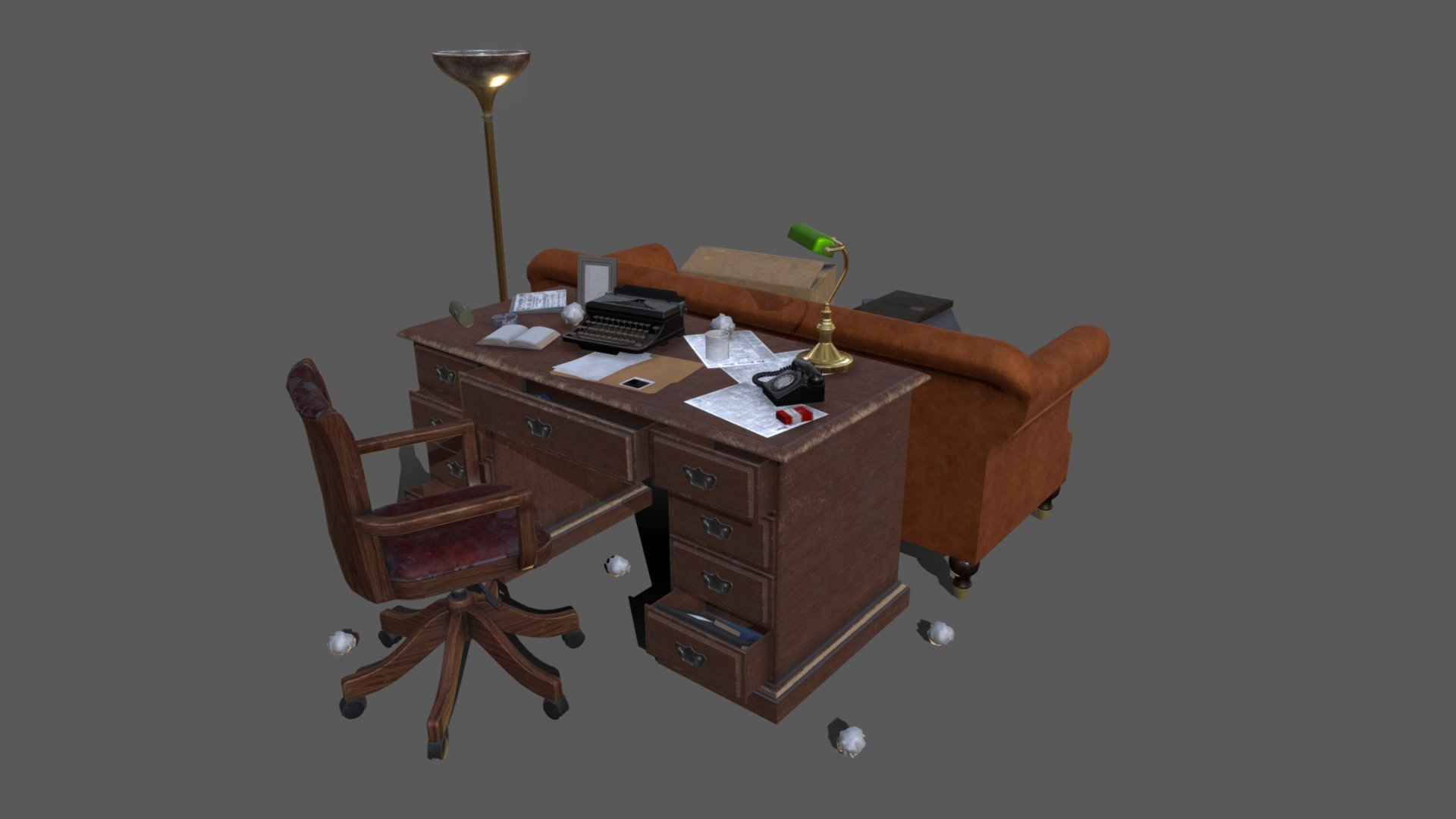 Detective Office Props - 3D model by Foggy_123 (@foggy_123) [a956465]