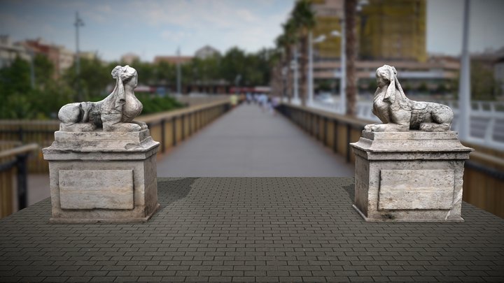 Esfinges Pont de Fusta, Valencia 3D Model