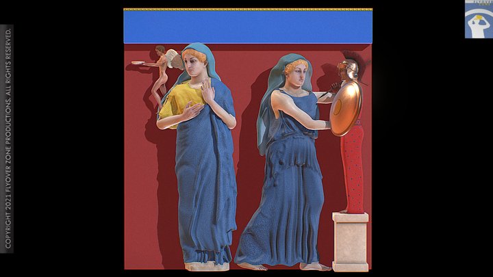 3D rendering of Metope North 25 Restored (Parthenon)