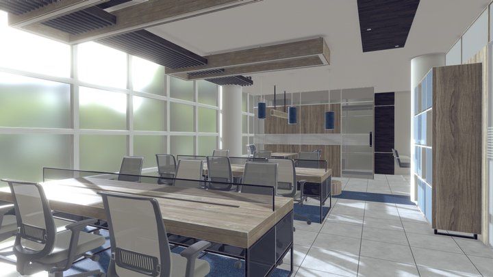 Modern Office Interior 3D Model