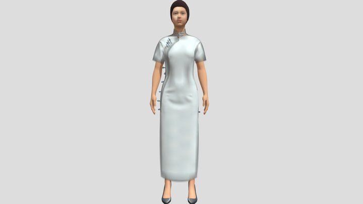 Cheongsam 3d Models Sketchfab 0452