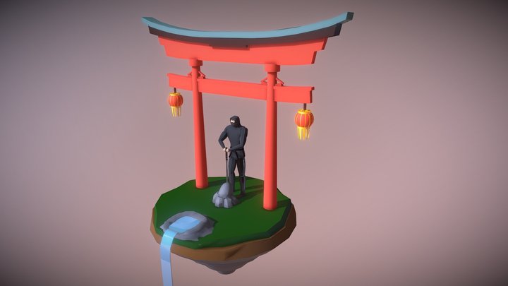 Ninja Blockout 3D Model