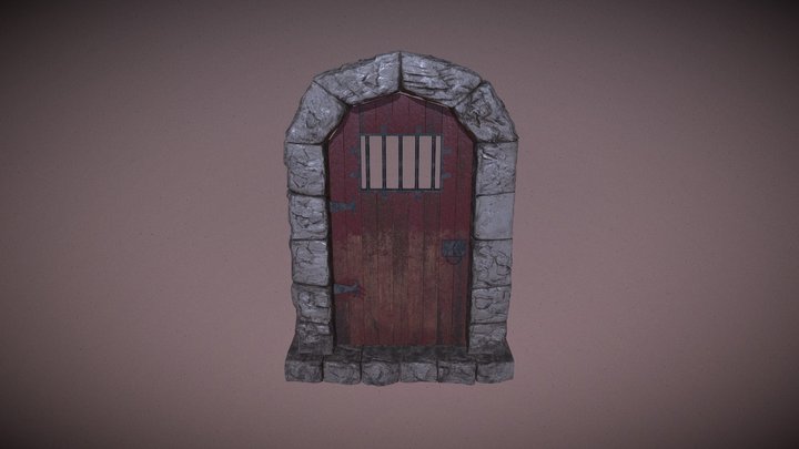Medieval Prison Door 3D Model