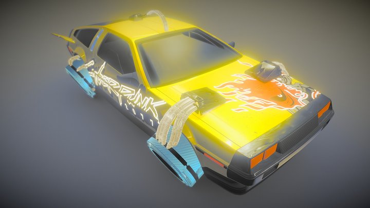 Cyberpunk 2077 Inspired futuristic car 3D Model
