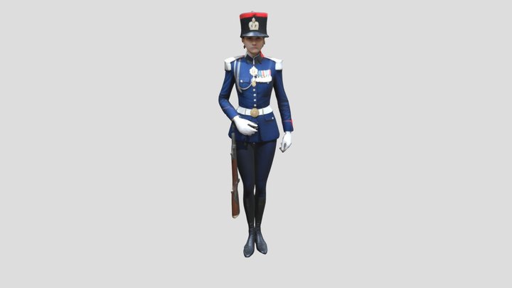 a women Royal guard 3D Model