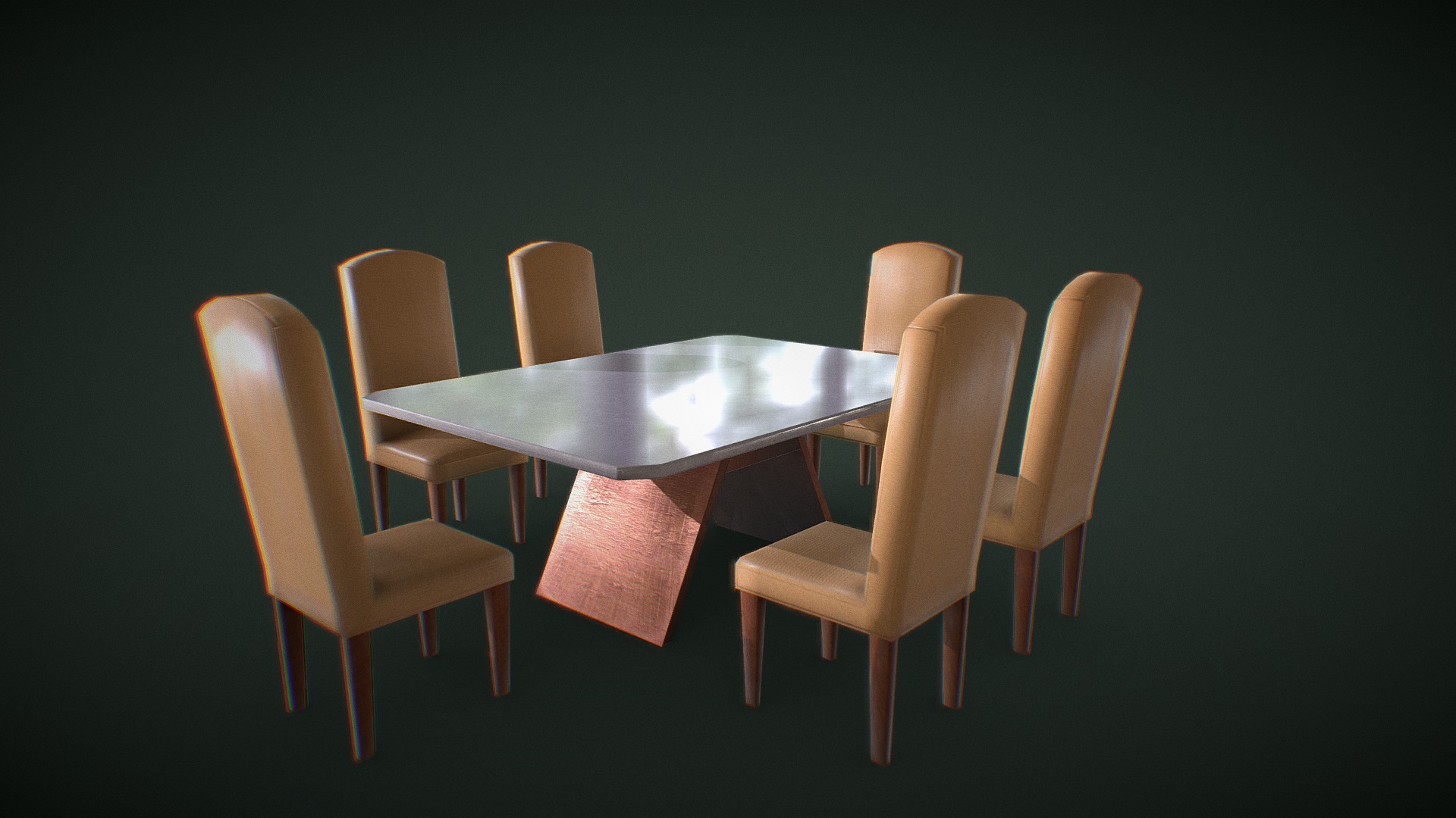 3D model Table And Chairs - This is a 3D model of the Table And Chairs. The 3D model is about a table with chairs around it.
