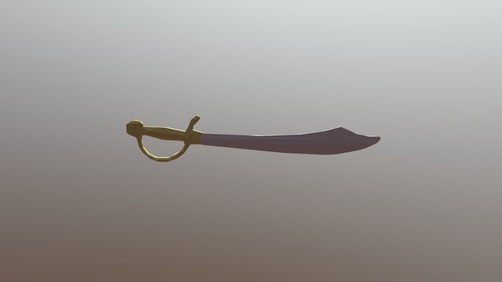 Lowpoly Pirate Sword 3D Model