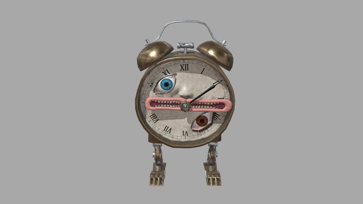 Alarm clock character 3D Model