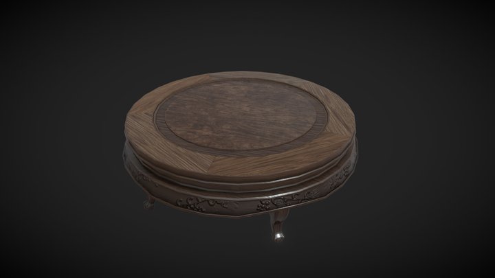 Round Victorian Coffee Table 3D Model