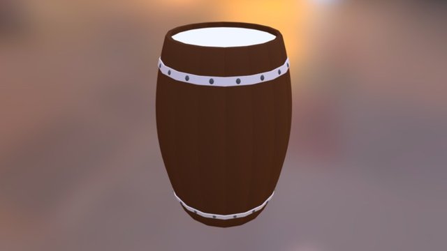 橡木桶 3D Model