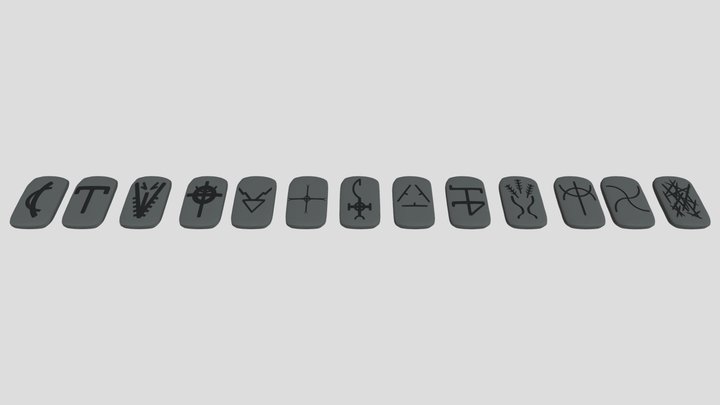 Las XIII Runas de los dioses 3D Model
