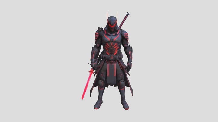 Un guerrier samourai futuriste 3D Model
