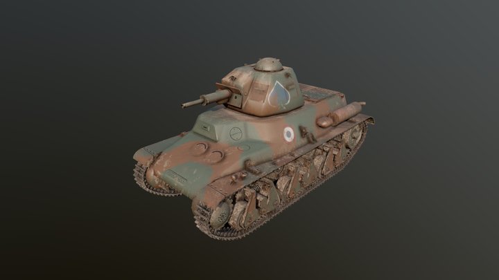 Hotchkiss H39 Tank 3D Model