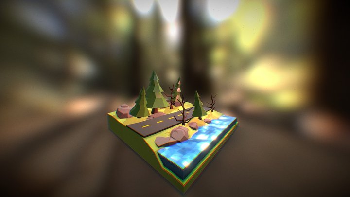 Forest Road 3D Model