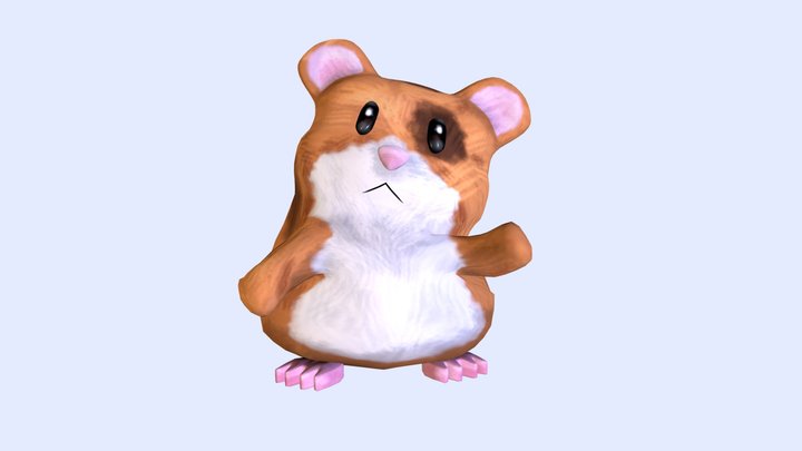 Cute Video Game looking Hamster 3D Model