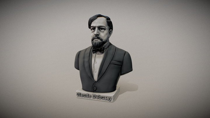 Claude Debussy bust for 3d print 3D Model