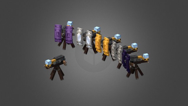 Minecraft magic Crossbow turret 3D Model