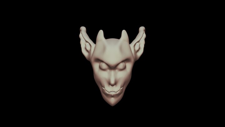 Demonic Head Painted 3D Model