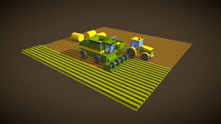 Low Poly Little Farm Field