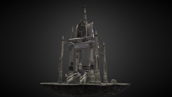 Altar in decaying garden 3D Model