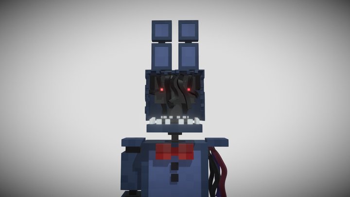 Minecraft Trainguy Recreation Withered Bonnie 3D Model