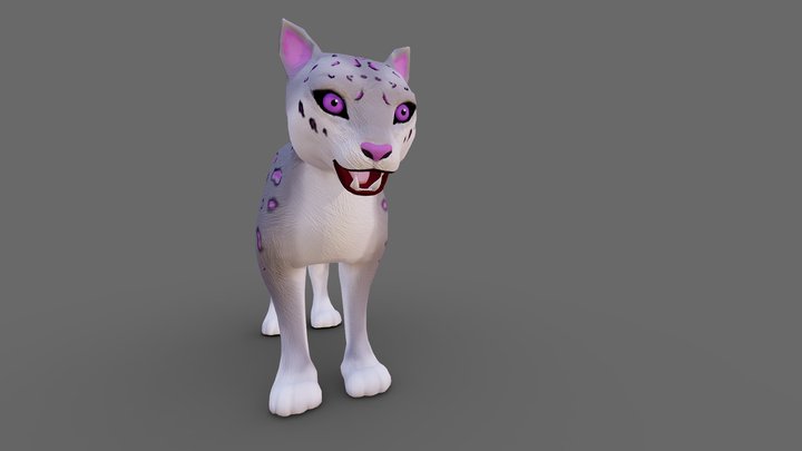 Snow Leopard 3D Model