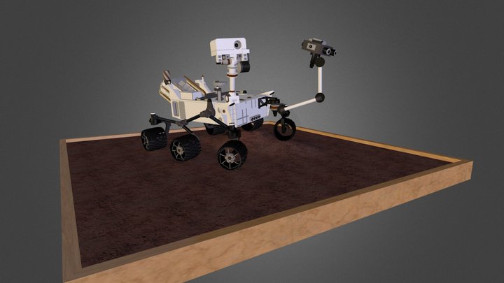 Curiosity Rover Display (Low poly) 3D Model