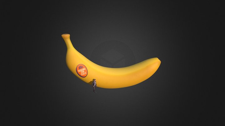 Banana 40 ft with sticker 2 3D Model