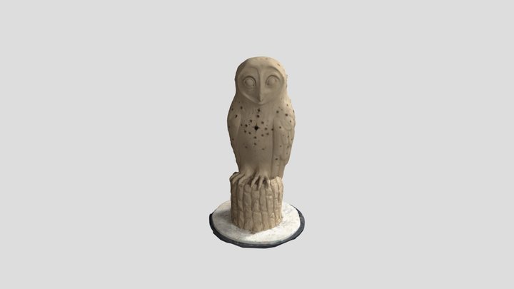 Owl traditional sculpture 3D Model
