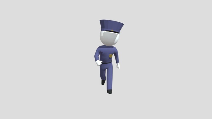 Low Poly Police Model 3D Model