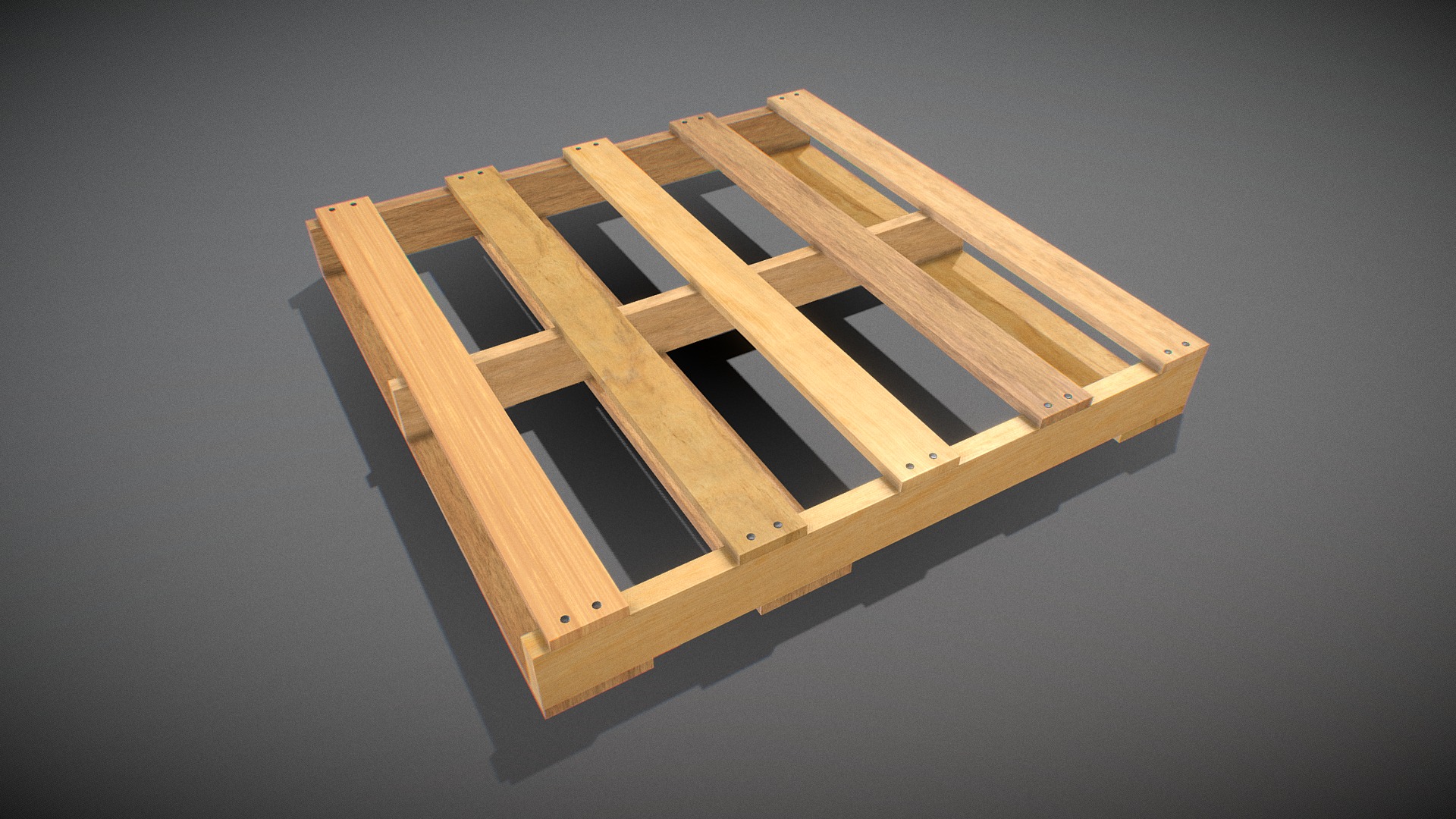 3D model NewWoodenPallet - This is a 3D model of the NewWoodenPallet. The 3D model is about a wooden box with a hole in it.