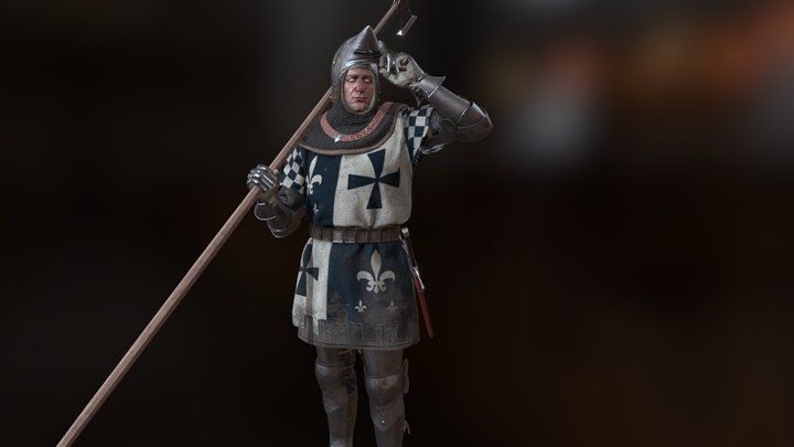 Knight 14th Century - Game Model 3D Model