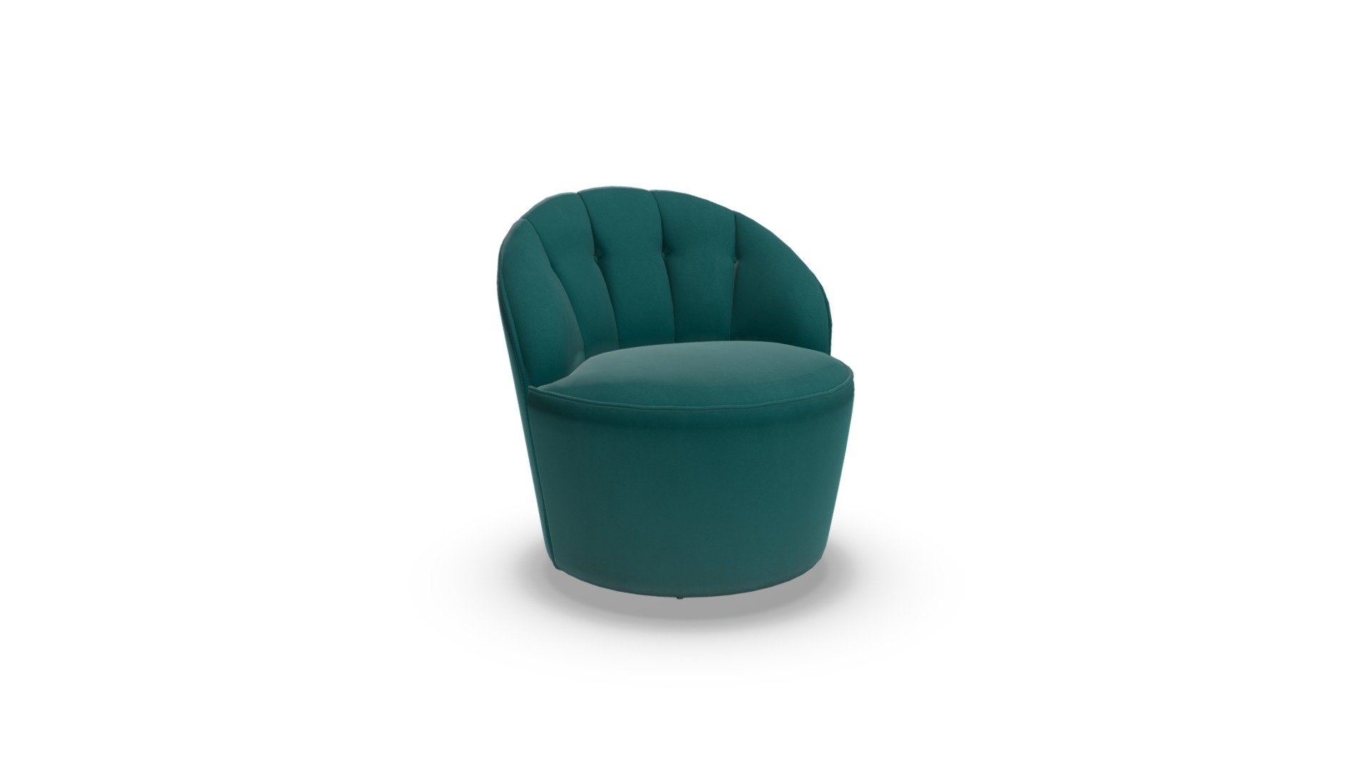 Margot Swivel Accent Chair, Peacock Blue Velvet 3D model by