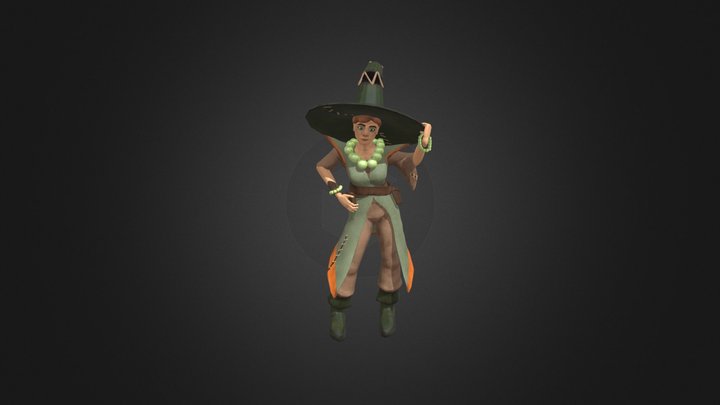 Posed Witch Character 3D Model