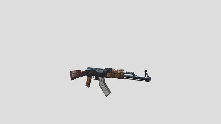 AK47 Low Poly 3D Model