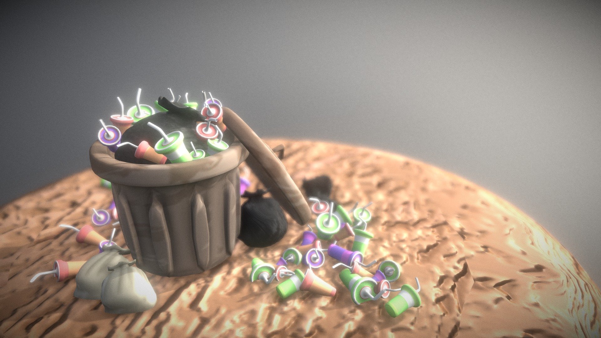 Modeling Trash Can 02
