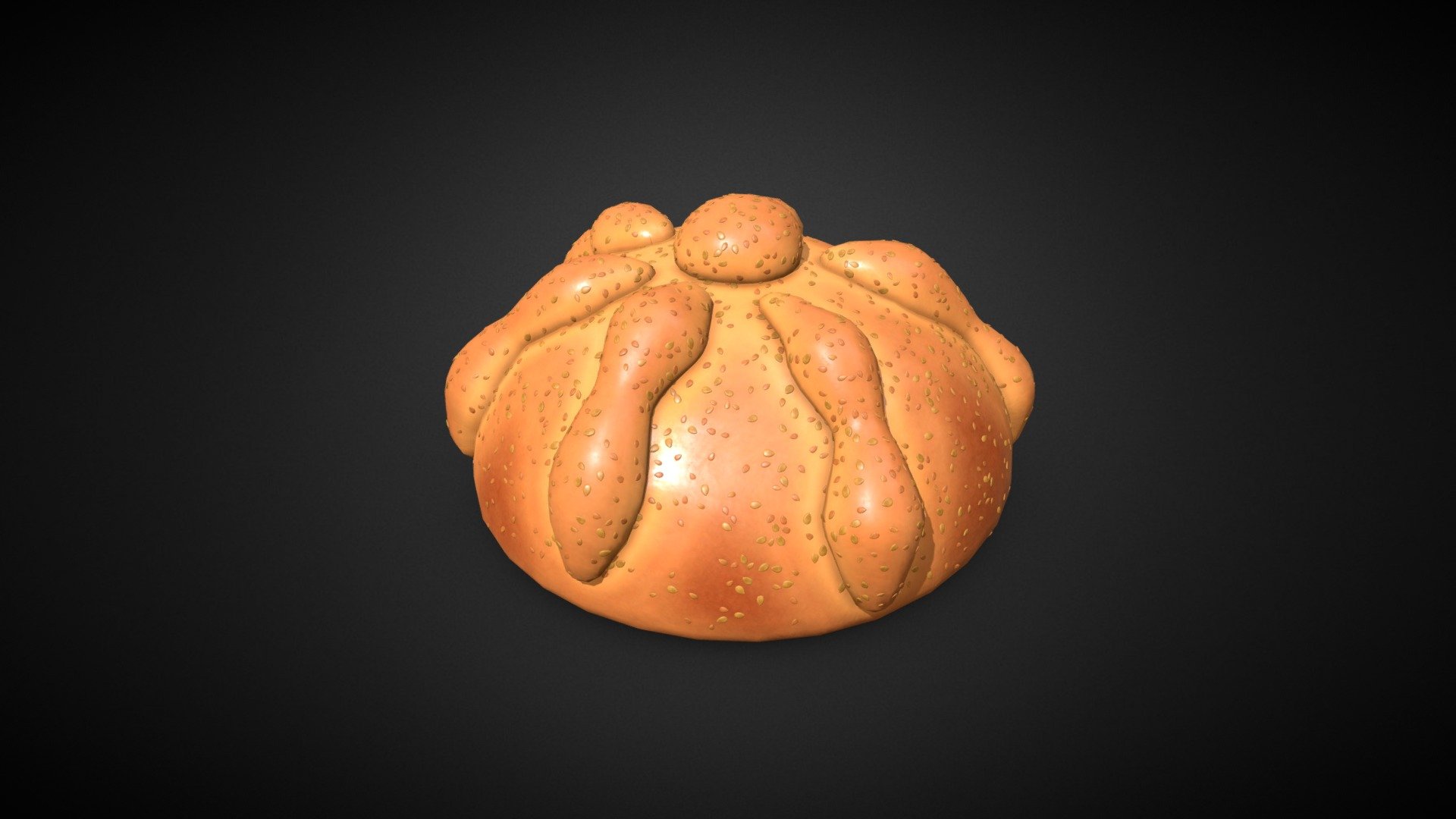 Stylized Sesame Pan de Muerto - Buy Royalty Free 3D model by Bacontaco ...
