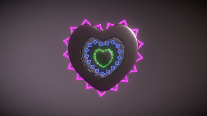 Spiky Heart Frame 3D Model