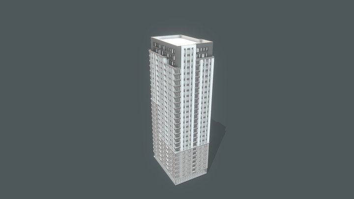 Фасад 26-ти этажей 3D Model