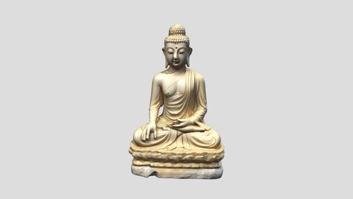 3D model of a seated Buddha statue