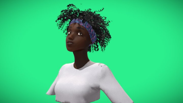 Afro Girl 3D Model
