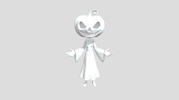 A scary cartoon woman. 3D Model