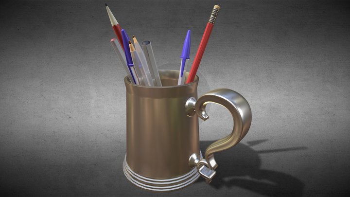 Pewter Pint Mug 3D Model
