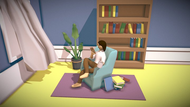Relaxing with Coffee 3D Model