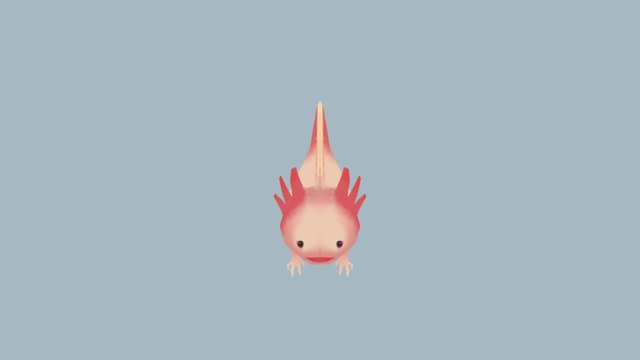 Axolotl Low Poly 3D Model