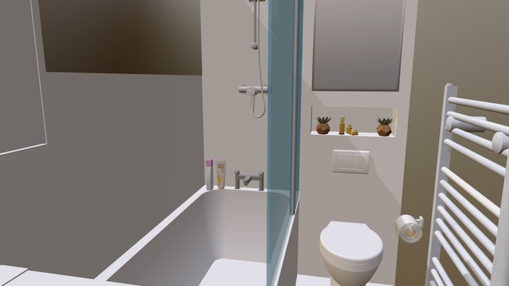 OBJ Bathroom no people 3D Model