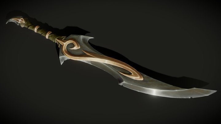 Stylized Elvish Sword 🧝🗡️🖌️ 3D Model