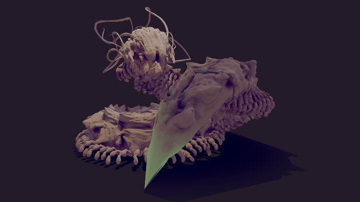 Giant Centipede Monster 3D Model