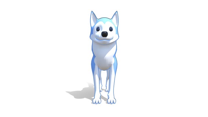 Blue Husky 3D Model