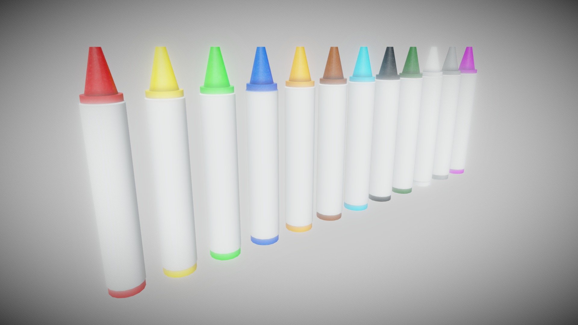 Crayons Game Ready Low Poly PBR Buy Royalty Free 3D model by FunFant